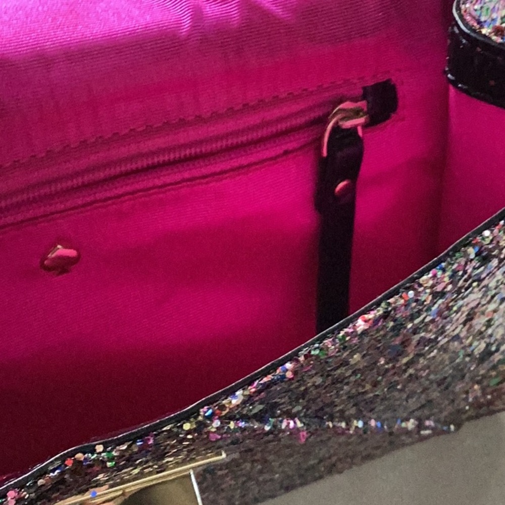 KATE SPADE *Moonlit Soirée Glitterball Pink Crossbody Bag with Chain Strap - Picture 4 of 5